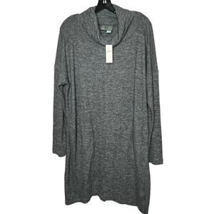 Saturday Sunday Anthropolgie Gray Cowl Neck Sweater Dress New Size Large